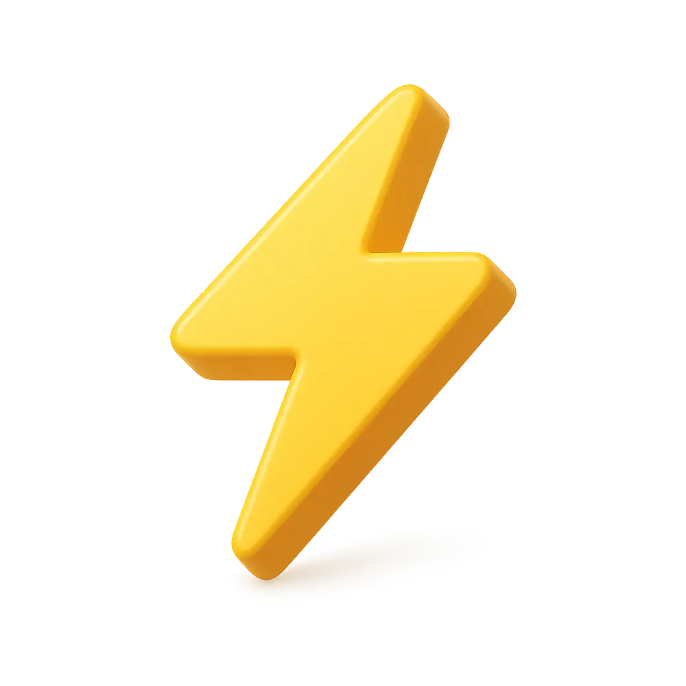 illustrazione di un fulmine che richiama la velocità del servizio