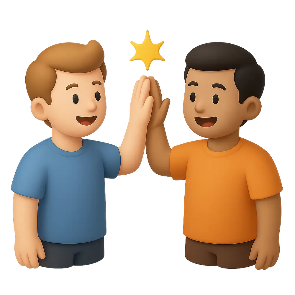 illustrazione di due persone che si danno il cinque